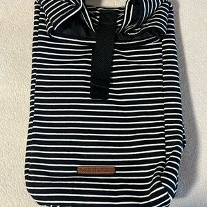 Madden Girl Black and White Striped Lunch Bag